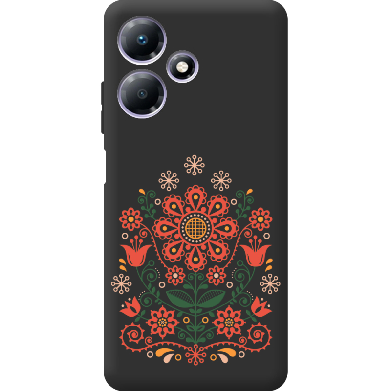 Черный чехол BoxFace Infinix Hot 30 Ukrainian Ornament