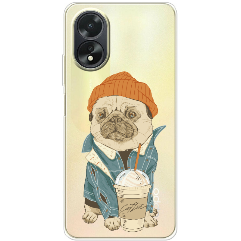 Прозрачный чехол BoxFace OPPO A18 4G Dog Coffeeman