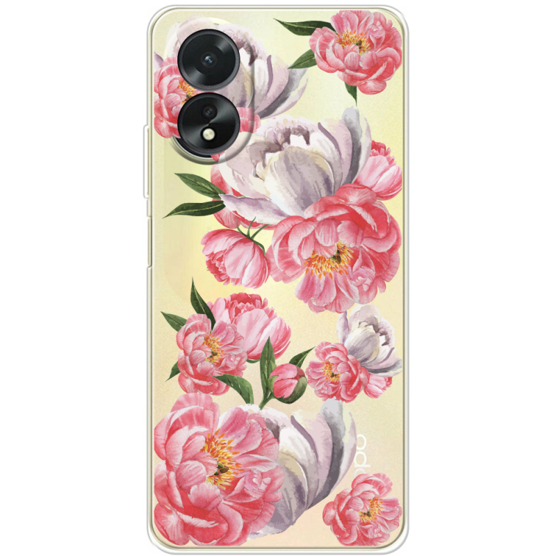 Прозрачный чехол BoxFace OPPO A18 4G Peony Watercolor Style