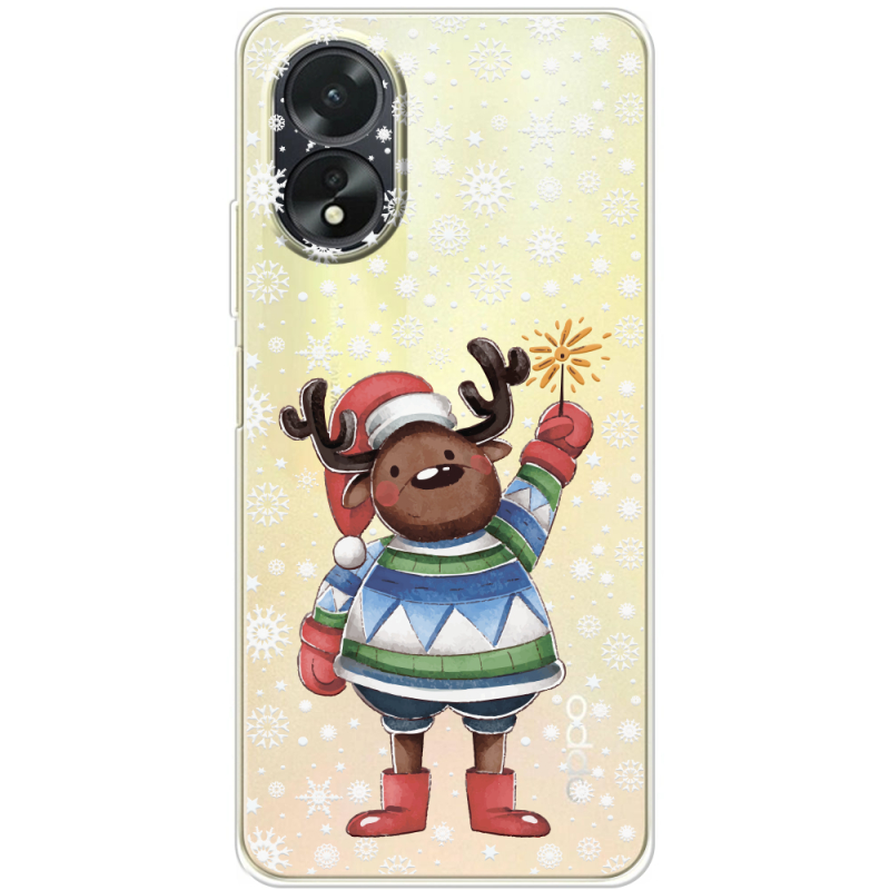 Прозрачный чехол BoxFace OPPO A18 4G Christmas Deer with Snow