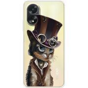 Прозрачный чехол BoxFace OPPO A18 4G Steampunk Cat