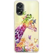 Прозрачный чехол BoxFace OPPO A18 4G Colorful Giraffe