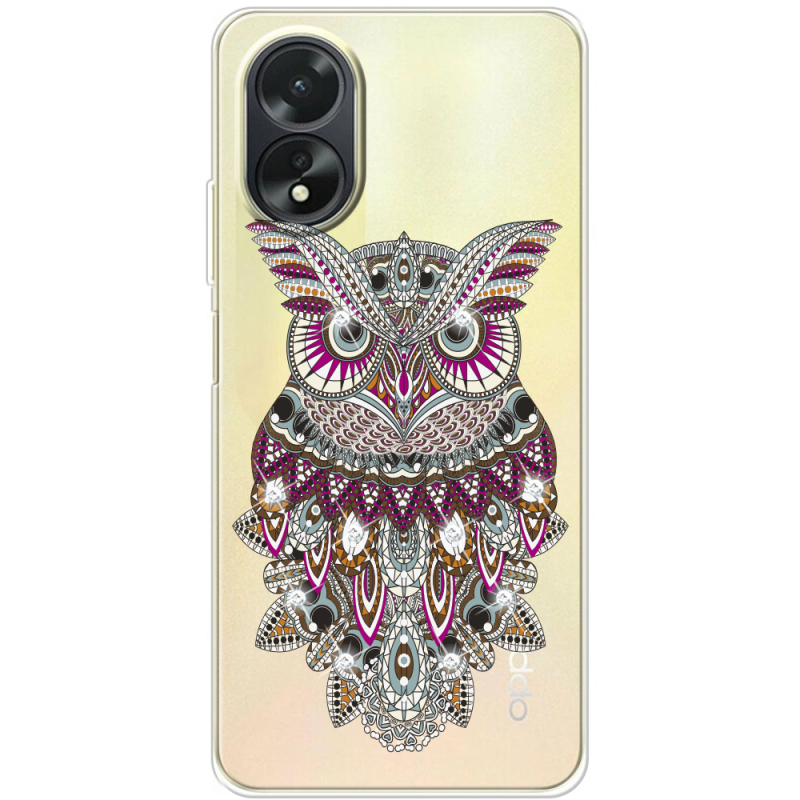 Чехол со стразами OPPO A18 4G Owl