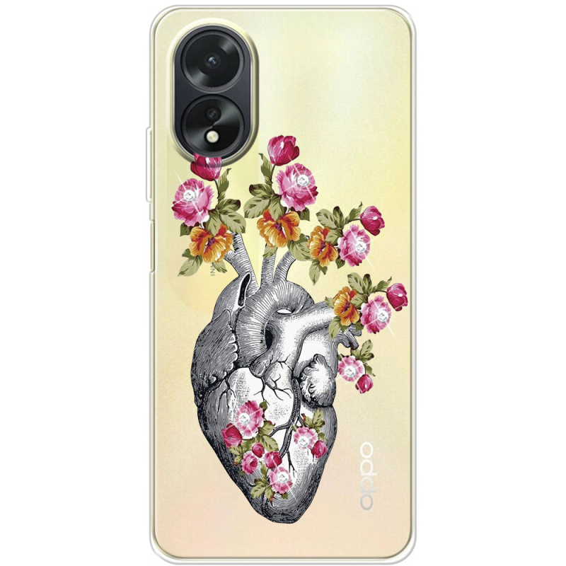 Чехол со стразами OPPO A18 4G Heart