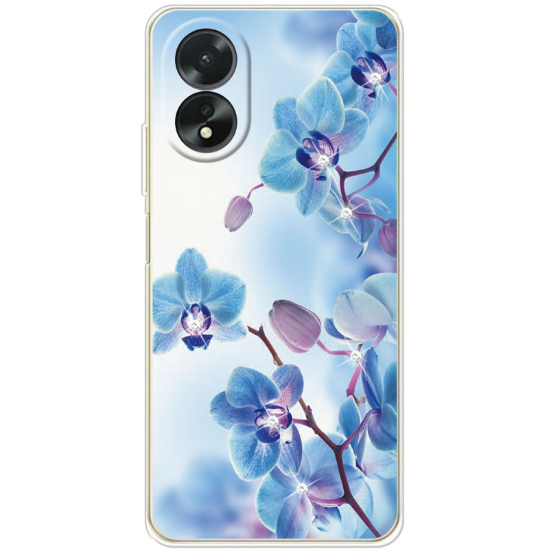 Чехол со стразами OPPO A18 4G Orchids