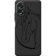 Черный чехол BoxFace OPPO A18 4G Horse