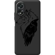 Черный чехол BoxFace OPPO A18 4G Wolf and Raven
