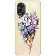 Чехол со стразами OPPO A38 4G Ice Cream Flowers