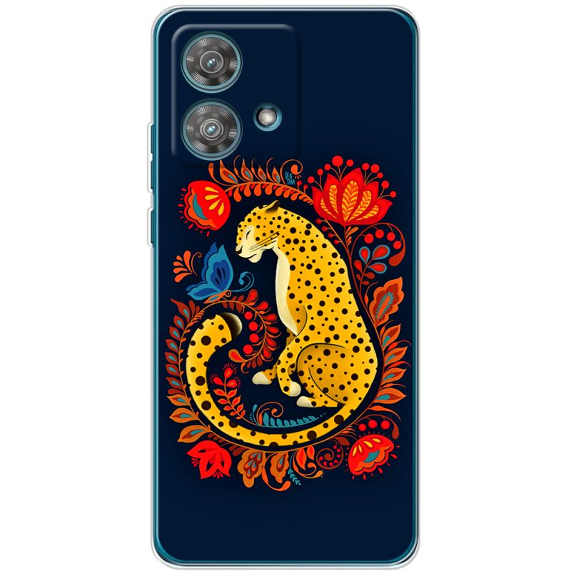 Чехол BoxFace Motorola Edge 40 Neo Petrykivka Leopard