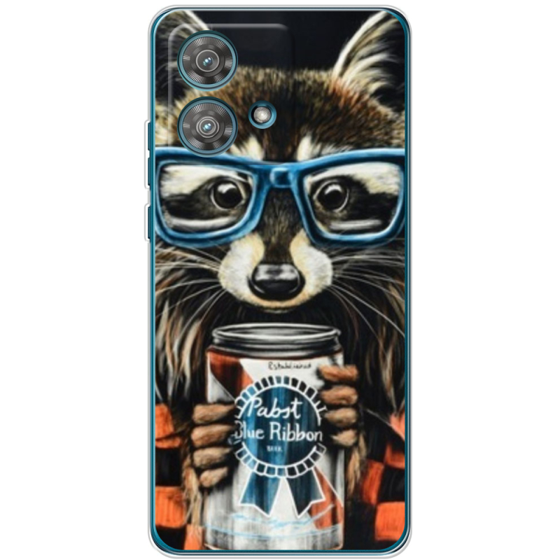 Чехол BoxFace Motorola Edge 40 Neo Енот с банкой