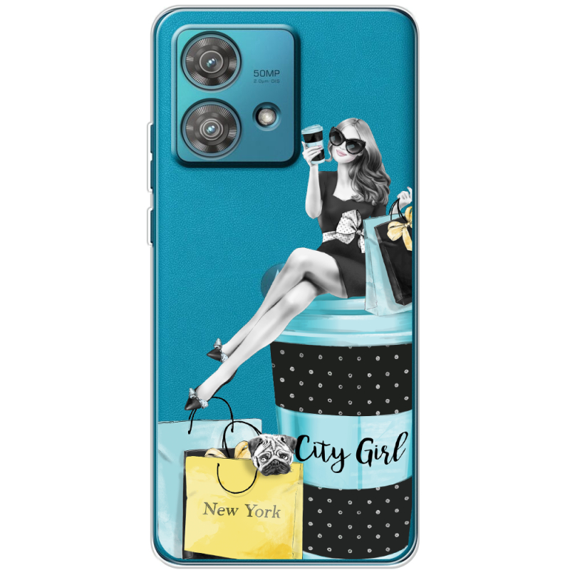 Прозрачный чехол BoxFace Motorola Edge 40 Neo City Girl