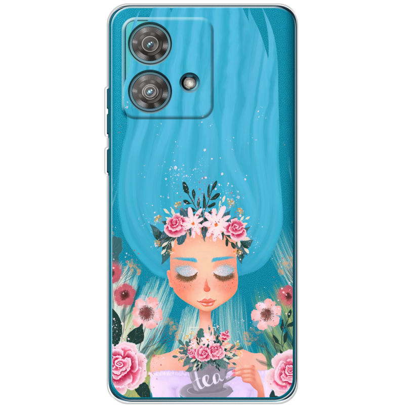 Прозрачный чехол BoxFace Motorola Edge 40 Neo Blue Hair