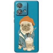 Прозрачный чехол BoxFace Motorola Edge 40 Neo Dog Coffeeman