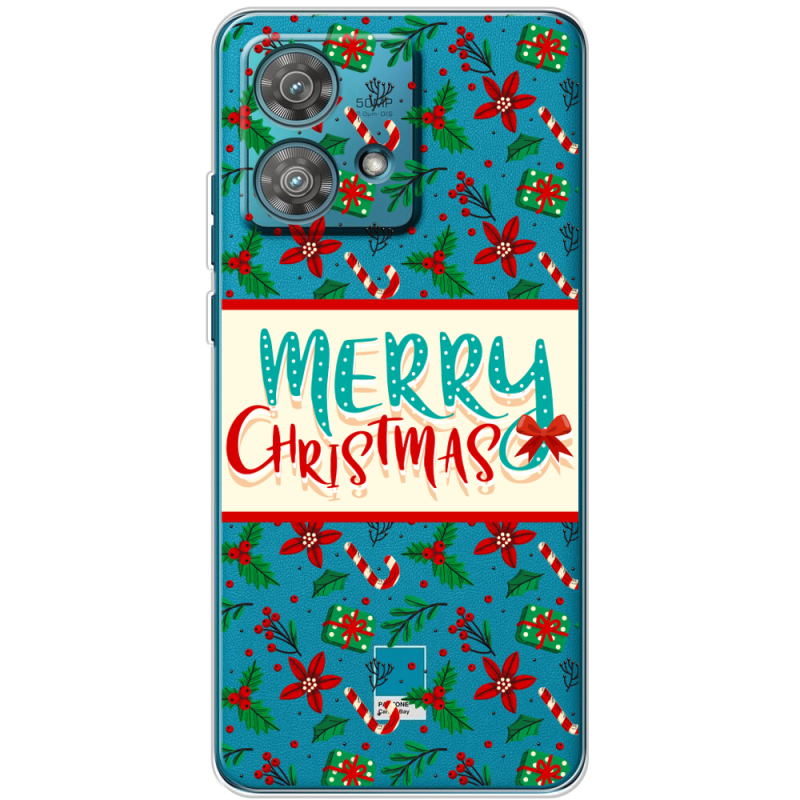 Прозрачный чехол BoxFace Motorola Edge 40 Neo Vintage Christmas Pattern