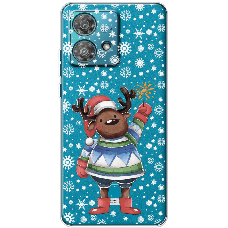 Прозрачный чехол BoxFace Motorola Edge 40 Neo Christmas Deer with Snow