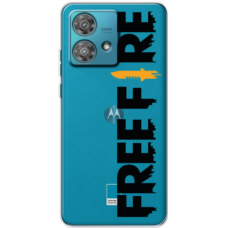 Прозрачный чехол BoxFace Motorola Edge 40 Neo Free Fire Black Logo