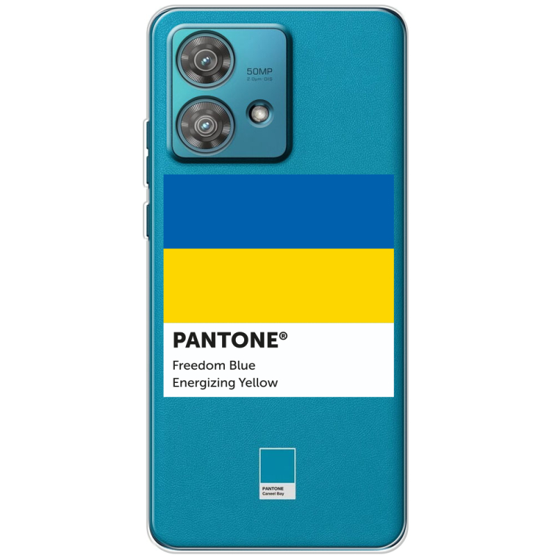 Прозрачный чехол BoxFace Motorola Edge 40 Neo Pantone вільний синій