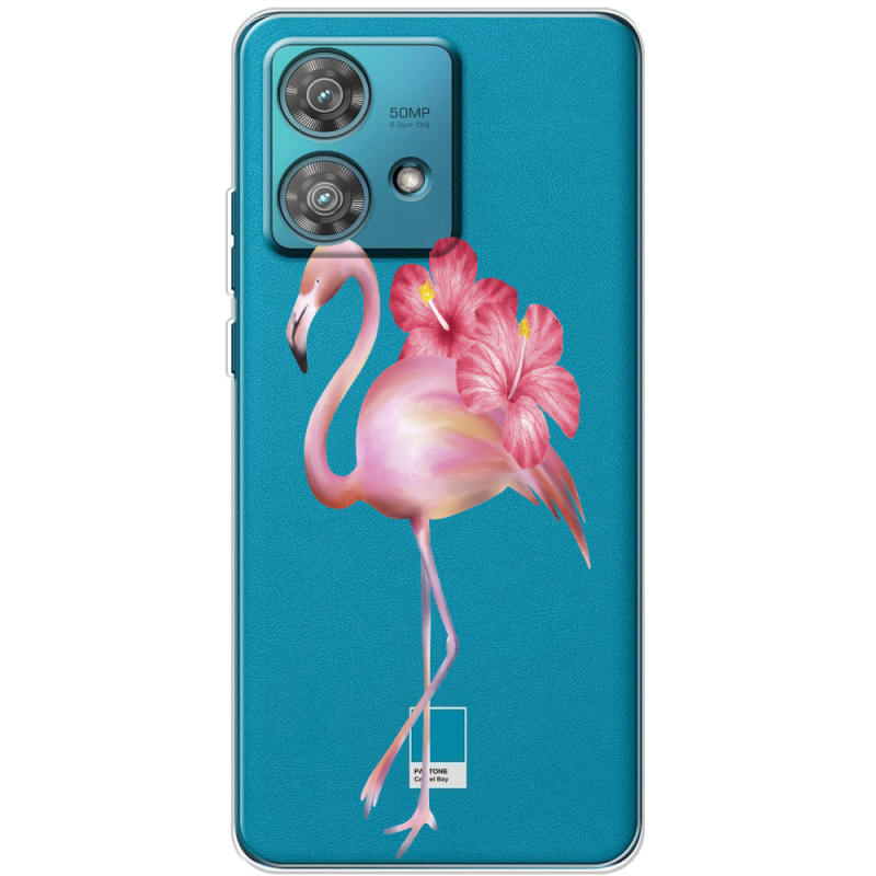 Прозрачный чехол BoxFace Motorola Edge 40 Neo Floral Flamingo