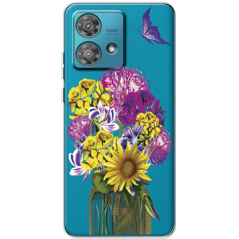 Прозрачный чехол BoxFace Motorola Edge 40 Neo My Bouquet