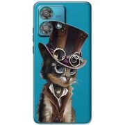 Прозрачный чехол BoxFace Motorola Edge 40 Neo Steampunk Cat