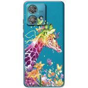 Прозрачный чехол BoxFace Motorola Edge 40 Neo Colorful Giraffe