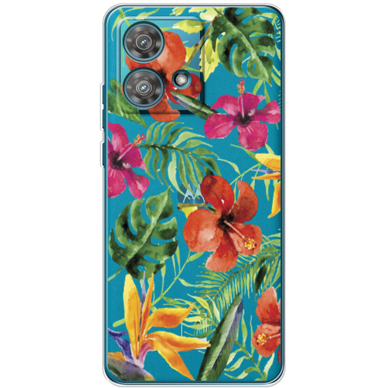 Прозрачный чехол BoxFace Motorola Edge 40 Neo Tropical Flowers