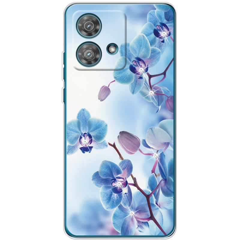 Чехол со стразами Motorola Edge 40 Neo Orchids