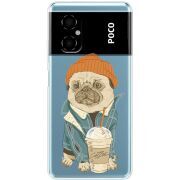 Прозрачный чехол BoxFace Xiaomi Poco M4 5G Dog Coffeeman