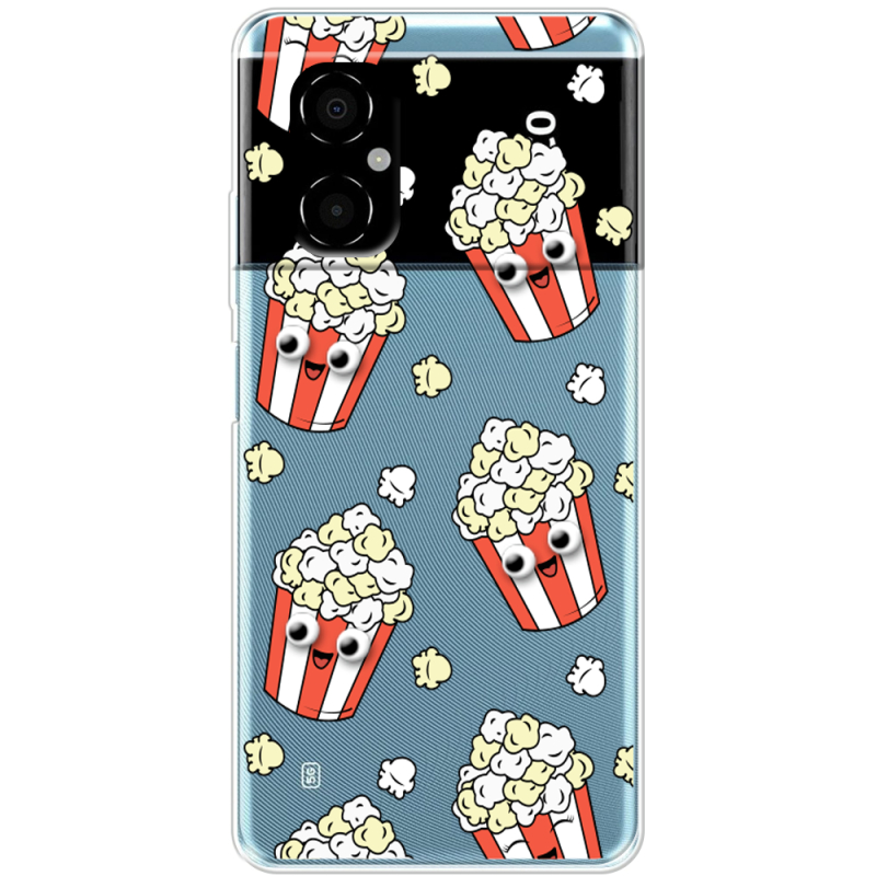 Прозрачный чехол BoxFace Xiaomi Poco M4 5G с 3D-глазками Popcorn