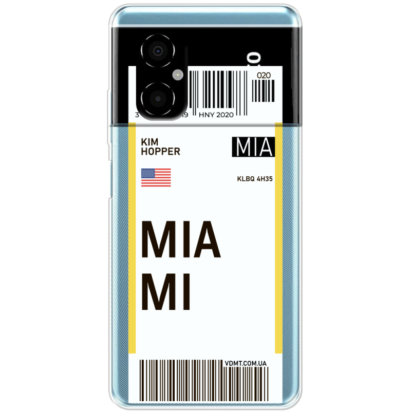 Прозрачный чехол BoxFace Xiaomi Poco M4 5G Ticket Miami