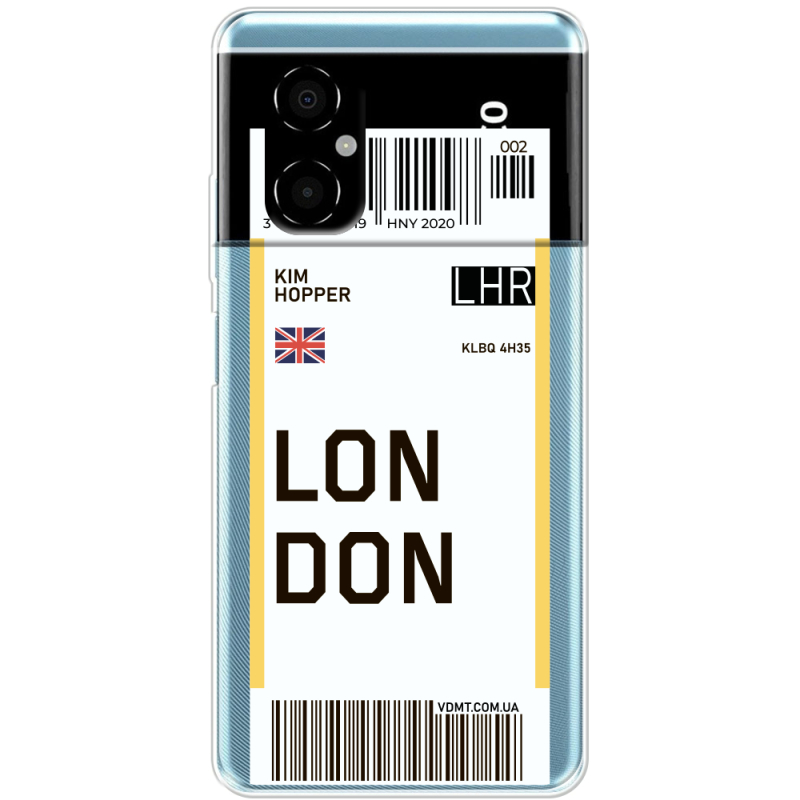 Прозрачный чехол BoxFace Xiaomi Poco M4 5G Ticket London