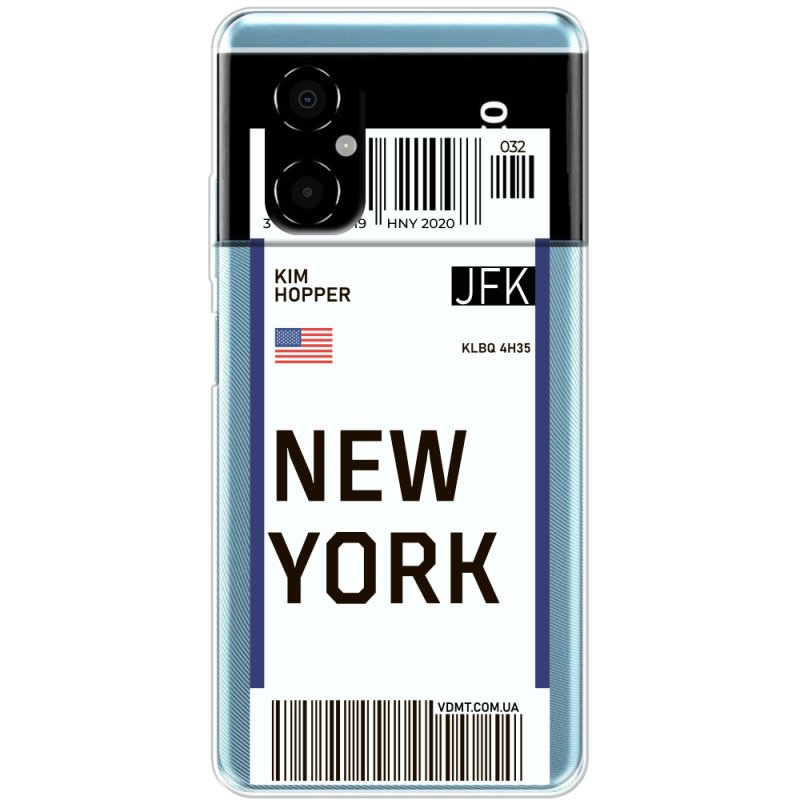 Прозрачный чехол BoxFace Xiaomi Poco M4 5G Ticket New York