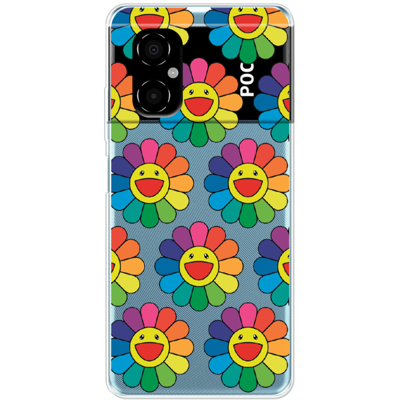 Прозрачный чехол BoxFace Xiaomi Poco M4 5G Hippie Flowers