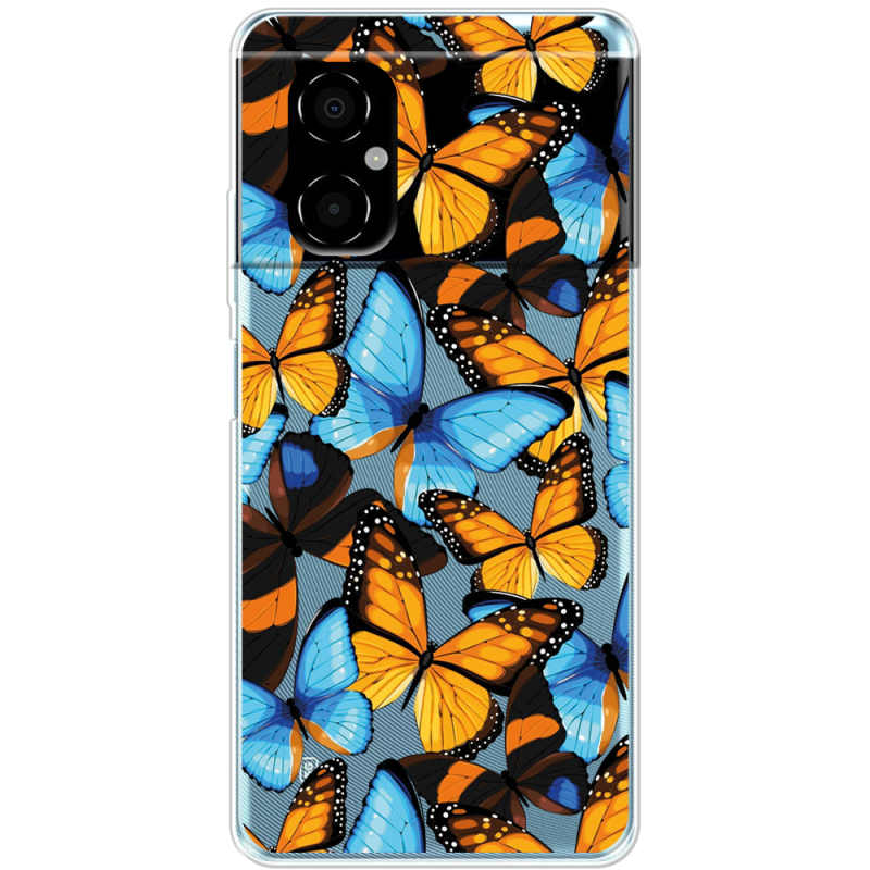 Прозрачный чехол BoxFace Xiaomi Poco M4 5G Butterfly Morpho