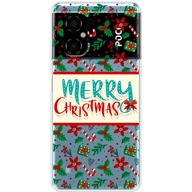 Прозрачный чехол BoxFace Xiaomi Poco M4 5G Vintage Christmas Pattern