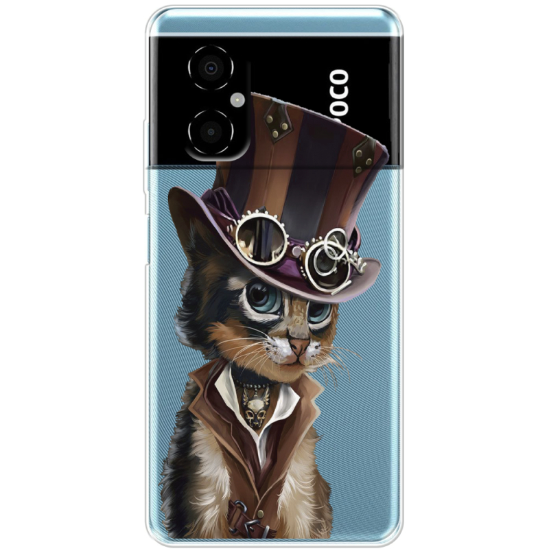 Прозрачный чехол BoxFace Xiaomi Poco M4 5G Steampunk Cat