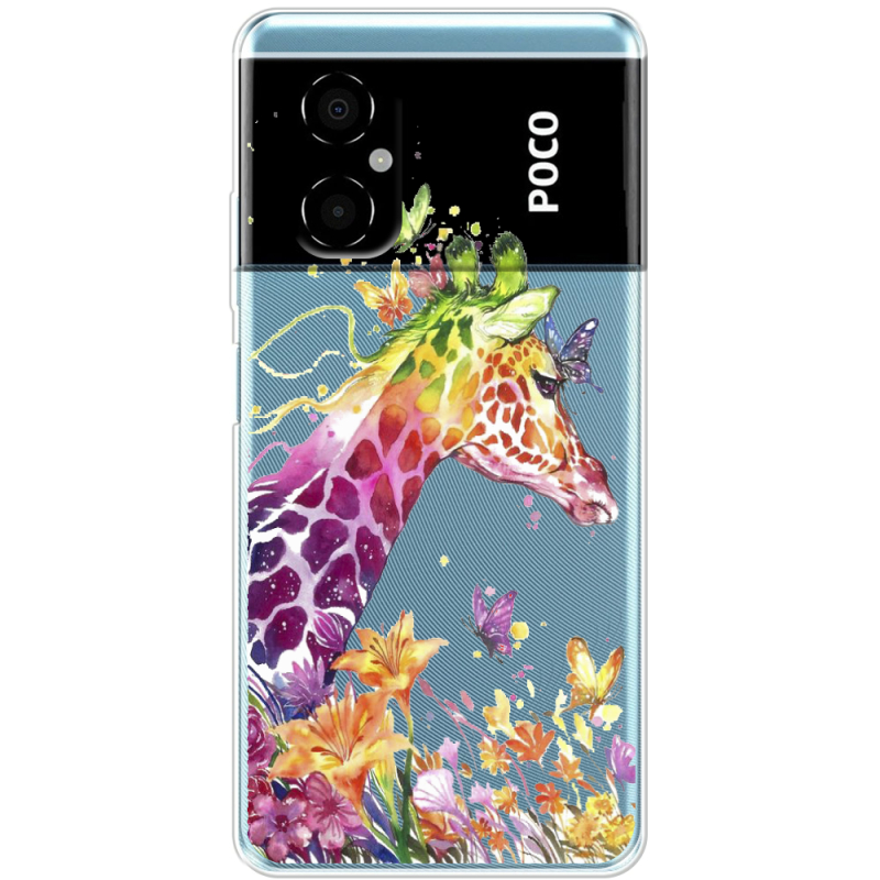 Прозрачный чехол BoxFace Xiaomi Poco M4 5G Colorful Giraffe