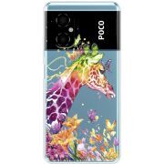 Прозрачный чехол BoxFace Xiaomi Poco M4 5G Colorful Giraffe