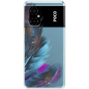 Прозрачный чехол BoxFace Xiaomi Poco M4 5G Feathers