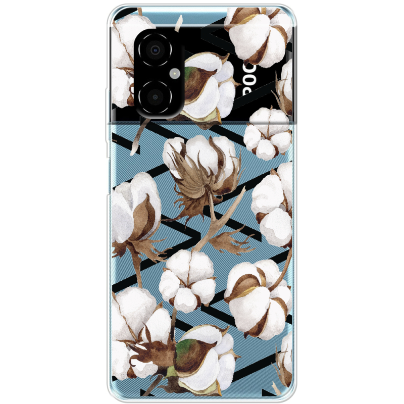 Прозрачный чехол BoxFace Xiaomi Poco M4 5G Cotton flowers