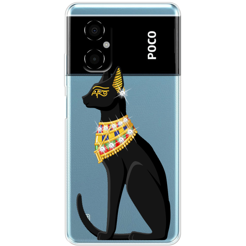 Чехол со стразами BoxFace Xiaomi Poco M4 5G Egipet Cat