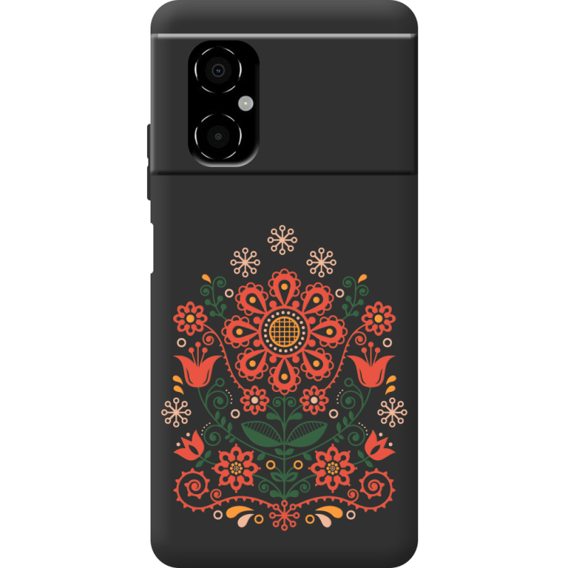 Черный чехол BoxFace Poco M4 5G Ukrainian Ornament