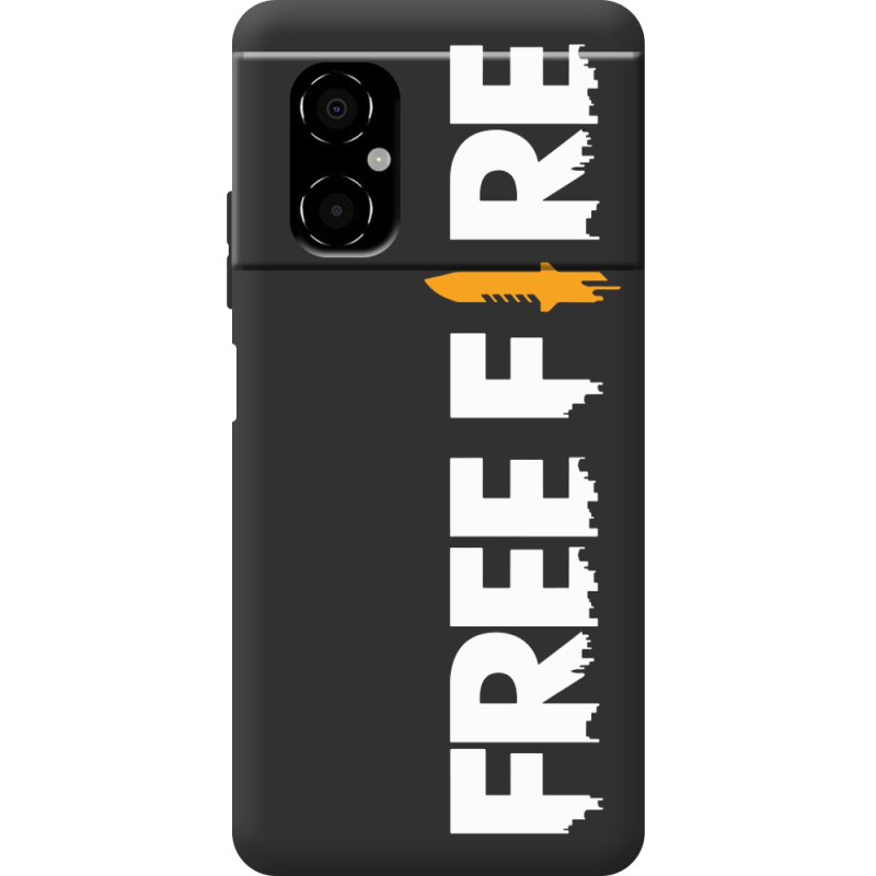 Черный чехол BoxFace Poco M4 5G Free Fire White Logo