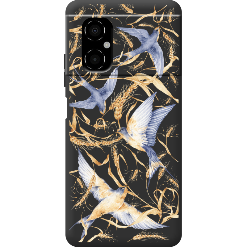 Черный чехол BoxFace Poco M4 5G Ластівки
