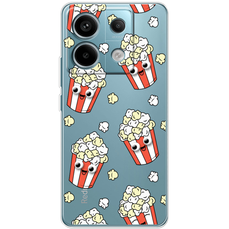 Прозрачный чехол BoxFace Xiaomi Redmi Note 13 Pro 5G с 3D-глазками Popcorn