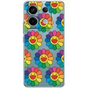 Прозрачный чехол BoxFace Xiaomi Redmi Note 13 Pro 5G Hippie Flowers