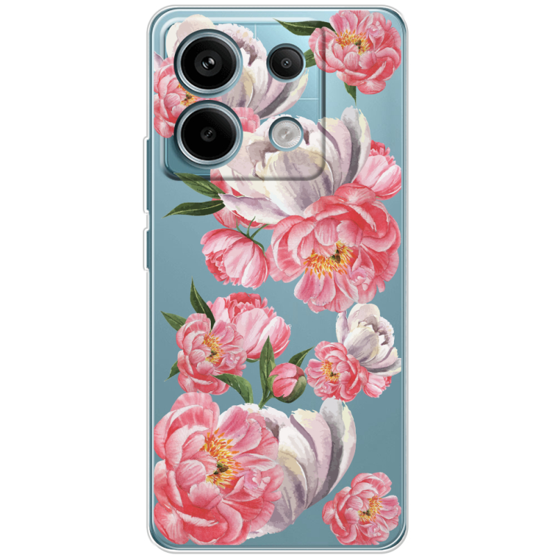 Прозрачный чехол BoxFace Xiaomi Redmi Note 13 Pro 5G Peony Watercolor Style