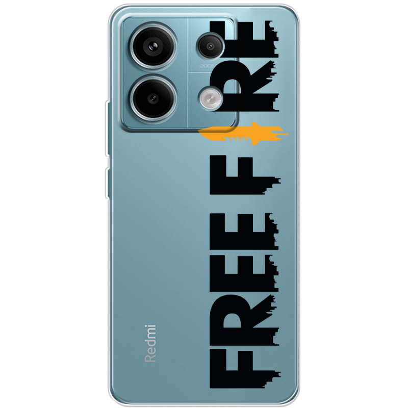 Прозрачный чехол BoxFace Xiaomi Redmi Note 13 Pro 5G Free Fire Black Logo