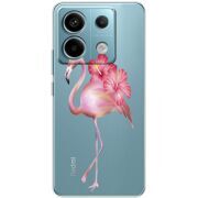 Прозрачный чехол BoxFace Xiaomi Redmi Note 13 Pro 5G Floral Flamingo