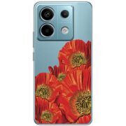 Прозрачный чехол BoxFace Xiaomi Redmi Note 13 Pro 5G Red Poppies